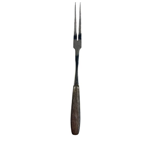 Vintage AYCOCK Aluminum Handle CARVING FORK Two Tine 9.5" Long - Picture 1 of 4